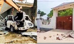 बड़ी कार्रवाई : जेसीबी से जमींदोज किया कुख्यात विकास दुबे का घर और महंगी गाड़ी बड़ी कार्रवाई : जेसीबी से जमींदोज किया कुख्यात विकास दुबे का घर और महंगी गाड़ी