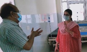 कलेक्टर जसजीत कौर ने 100 बेड वाले चिकित्सालय का लिया जायजा