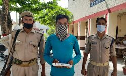 पुलिस ने चेकिंग में एक अपराधी दबोचा
