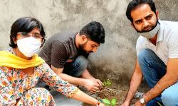 राष्ट्रीय पोषण अभियान के तहत सम्राट इंटर कॉलेज में पोषण वाटिका का  निर्माण