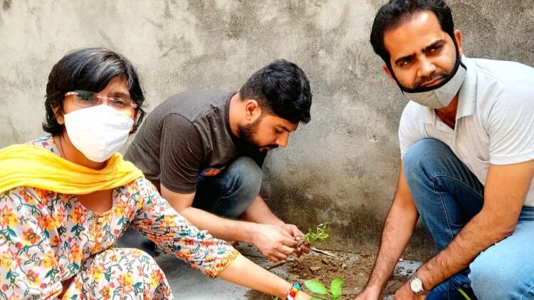 राष्ट्रीय पोषण अभियान के तहत सम्राट इंटर कॉलेज में पोषण वाटिका का  निर्माण