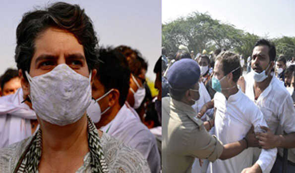 हाथरस के लिये निकले राहुल-प्रियंका हुए बैरंग वापस