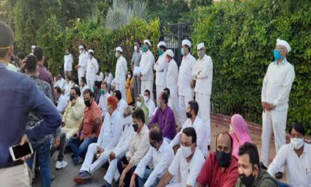 राजस्थान में कांग्रेस ने हाथरस घटना को लेकर किया मौन सत्याग्रह