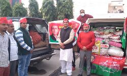 चंदन चौहान ने किसानों के लिये दिल्ली भेजी खाद्य साम्रगी