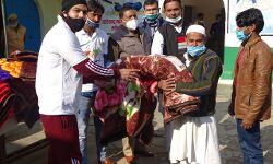 कड़कड़ाती ठंड से बचाने को बंदियों को वितरित किये कम्बल