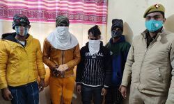 पुलिस मुठभेड़ में 4 लुटेरे गिरफ्तार