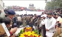 पाक गोलीबारी में शहीद भारतीय जवान पंचतत्व में विलीन