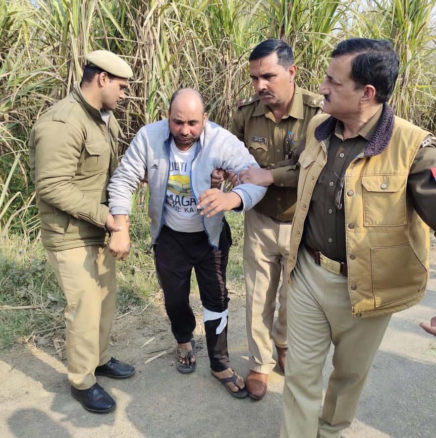 मुठभेड में झपटमार को लंगडा कर पुलिस ने किया गिरफ्तार