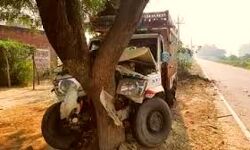 वाहन पेड़ से टकराने से बड़ा हादसा