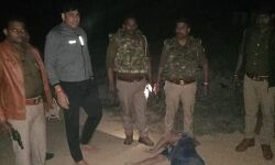 मुठभेड़ में वांछित इनामी बदमाश गिरफ्तार मुठभेड़ में वांछित इनामी बदमाश गिरफ्तार