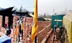 किसान आंदोलन-पुलिस ने रुकवाया मकान निर्माण किसान आंदोलन-पुलिस ने रुकवाया मकान निर्माण