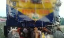 ट्रक से टकरायी ट्रेन, चार की मौत