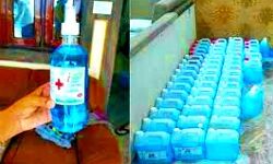 सैनेटाइजर से शराब बनाने पर की गयी कार्रवाई सैनेटाइजर से शराब बनाने पर की गयी कार्रवाई