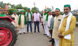 मुजफ्फरनगर पहुंची भाकियू की ट्रैक्टर यात्रा-किसानों में उत्साह