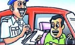 यातायात नियमों की अनदेखी करने वाले 446 लोगों का चालान