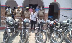 वाहन चोर गिरफ्तार- बुलेट सहित 6 बाईकें बरामद