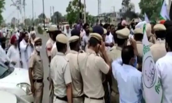 किसानों का कुरुक्षेत्र में हल्ला बोल-सड़क लगाया जाम-जोरदार प्रदर्शन