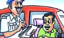 यातायात नियमों की अनदेखी करने वाले 447 लोगों का चालान