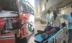 रोडवेज बस की DCM के साथ भिडंत- कंडक्टर समेत 6 लोग घायल रोडवेज बस की DCM के साथ भिडंत- कंडक्टर समेत 6 लोग घायल