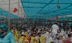 किसान महापंचायत के मंच पर पहुंचे राकेश टिकैत-9 माह बाद जिले में आमद