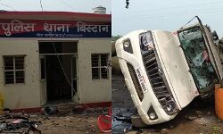 डकैती के आरोपी की मृत्यु के बाद थाने पर पथराव डकैती के आरोपी की मृत्यु के बाद थाने पर पथराव