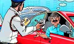 यातायात नियमों की अनदेखी करने वाले 284 लोगों का चालान