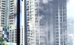 60 मंजिला इमारत में लगी आग- 19वीं मंजिल से व्यक्ति ने लगाई छलांग- हुई मौत