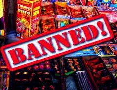 पटाखों की बिक्री व उपयोग पर प्रतिबंध