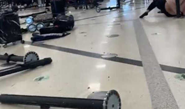 हवाई अड्डे पर गोली चली, तीन लोग घायल