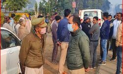 शिव मंदिर में गोवंश के अवशेष मिलने पर गांव वालों ने काटा बवाल