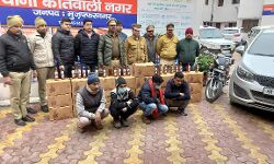 चुनाव में आपूर्ति को तस्करी कर लाई गई शराब के साथ तस्कर गिरफ्तार