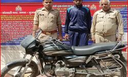 लोगों ने पीछा कर दबोचा बाइक चोर- कर दी ऐसी हालत