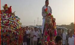वीडियो वायरल-ऊंट की सवारी करते मिले केंद्रीय मंत्री संजीव बालियान