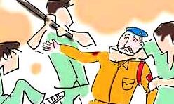 झगड़ा सुलझाने गयी पुलिस पर किया हमला