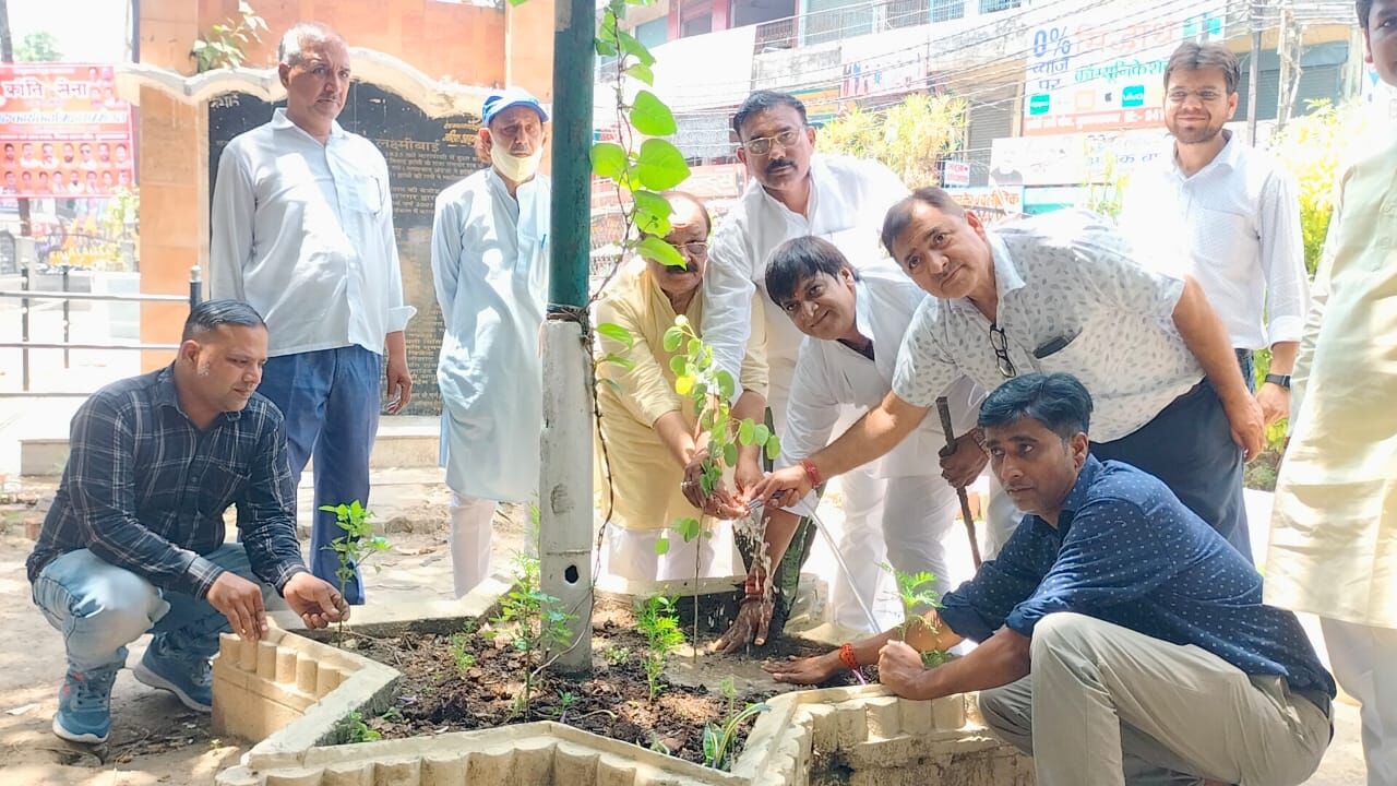 समाजसेवी मनीष ने पार्क में पौधे लगाकर दिया पर्यावरण संरक्षण का संदेश