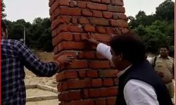 MLA के धक्के से गिर गई सरकारी इंजीनियरिंग कॉलेज की दीवार