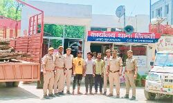 सरकारी माल को चोरी कर भागे तीन बदमाश गिरफ्तार- माल भी बरामद