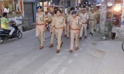 पुलिस बल के संग शहर में घूमे SSP- पब्लिक को कराया सुरक्षा का एहसास
