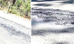 गर्मी के चलते पिघलने लगी सड़क गर्मी के चलते पिघलने लगी सड़क