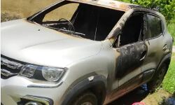 पाकिस्तान जिंदाबाद लिखा पर्चा फेंककर लेखपाल की कार का किया यह हाल