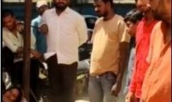 सरिया ऊपर ले जा रही क्रेन ओवरलोड से टूटी- मचा हड़कंप, तीन घायल