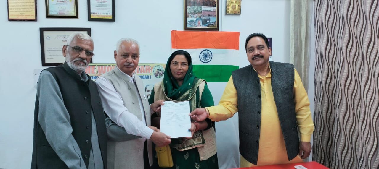 रेनू तोमर बनी जाट महासभा महिला प्रकोष्ठ की जिला अध्यक्ष