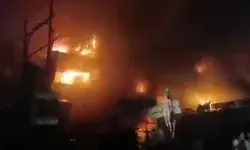 आग की लपटों से धधक रहा है रेडीमेट बाजार - 300 दुकानों में लगी आग