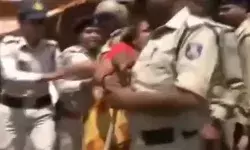 पुलिस ने दिखाई मर्दानगी- सीएम की लाडली बहनों के खींचे बाल- की पिटाई