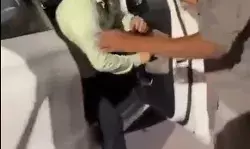 BJP का झंडा और MLA प्रतिनिधि लिखी कार ने युवक को घसीटा