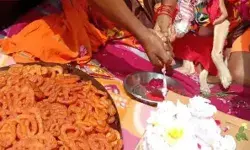 केक काटकर मनाया कुत्तों का जन्मदिन-बटी इमरती एवं लड्डू