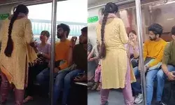 मेट्रो में फिर उतरा गदर- लड़का लड़की एवं युवती के बीच खूब हुई...