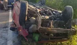 NH 58 हाईवे पर दर्दनाक हादसा- सड़क पर पलटी तेज रफ्तार कार NH 58 हाईवे पर दर्दनाक हादसा- सड़क पर पलटी तेज रफ्तार कार