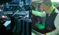 डिवाइडर से टकराई कार- बाल बाल बची पूर्व CM की जान- अस्पताल में एडमिट