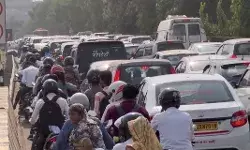 राजधानी के पद पर जाम से थमे वाहनों के पहिए- 1 घंटे में 5 किलोमीटर